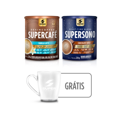 Combo SuperFoco: Supercafé Vanilla Latte + SuperSono + Caneca (brinde)