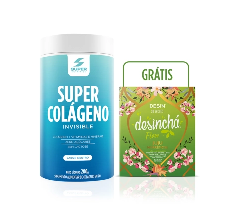 Compre 1 Colágeno Invisible sabor Neutro da Super Nutrition Ganhe 1 Desinchá Flow da Juju Norremose