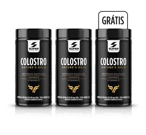 Compre 2 Leve 3 Super Colostro Peptídeos Bioativos, Magnésio e Vitamina C (60 cápsulas)