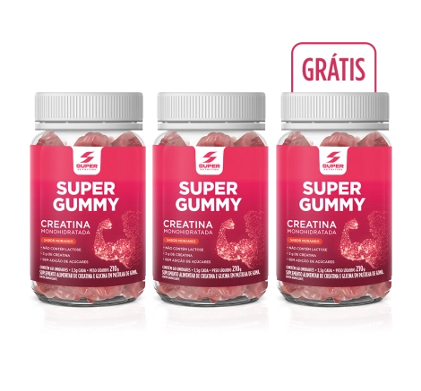 Compre 2 Leve 3 Super Gummy Creatina Sabor Morango