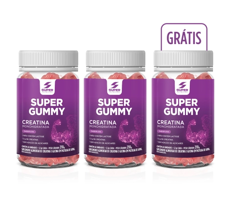 Kit Super Gummy Creatina Monohidratada Sabor Uva Super Nutrition