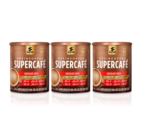 3 Supercafé Desincoffee Chocolate Suíço 220g