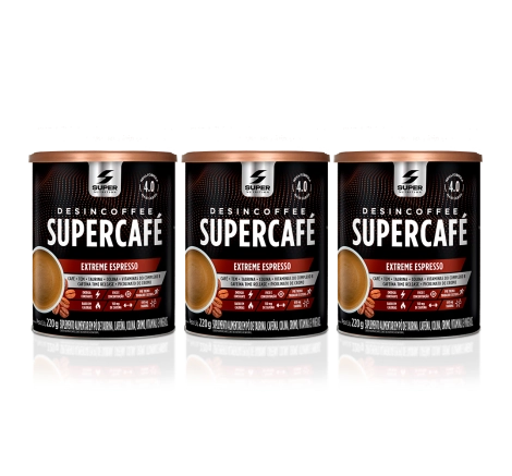 3 Latas Supercafé Desincoffee Extreme Espresso 220g