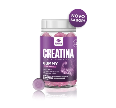 Super Gummy Creatina Sabor Amora (60 gomas)